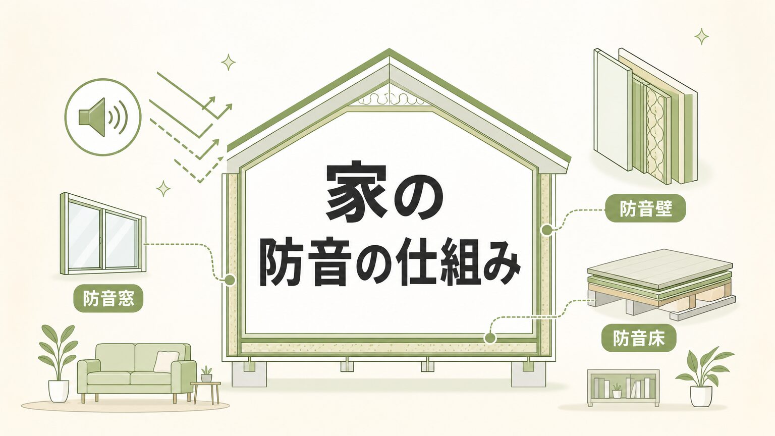 家の防音の仕組みをプロが解説！比重の違う素材を重ねる理由とは？【家百講座 戸建て編 #08】のアイキャッチ画像