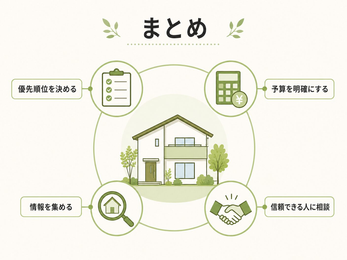 注文住宅 坪単価 計算方法のまとめを表す図解イラスト