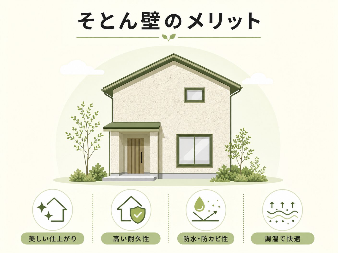 そとん壁のメリットを表す図解イラスト
