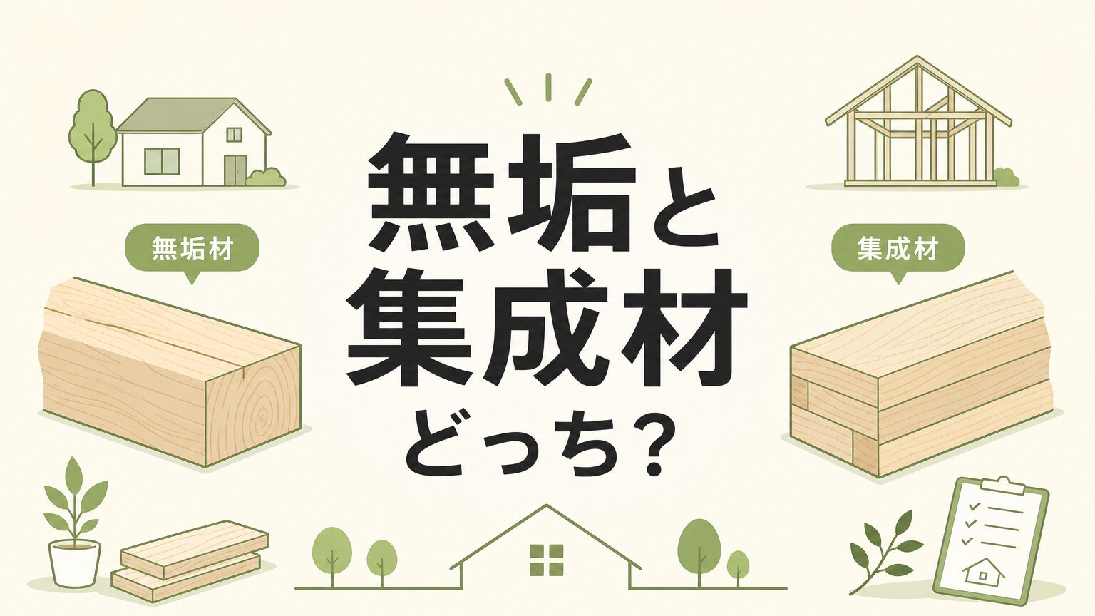 構造材は無垢と集成材どっちがいい？プロが教える後悔しない選び方