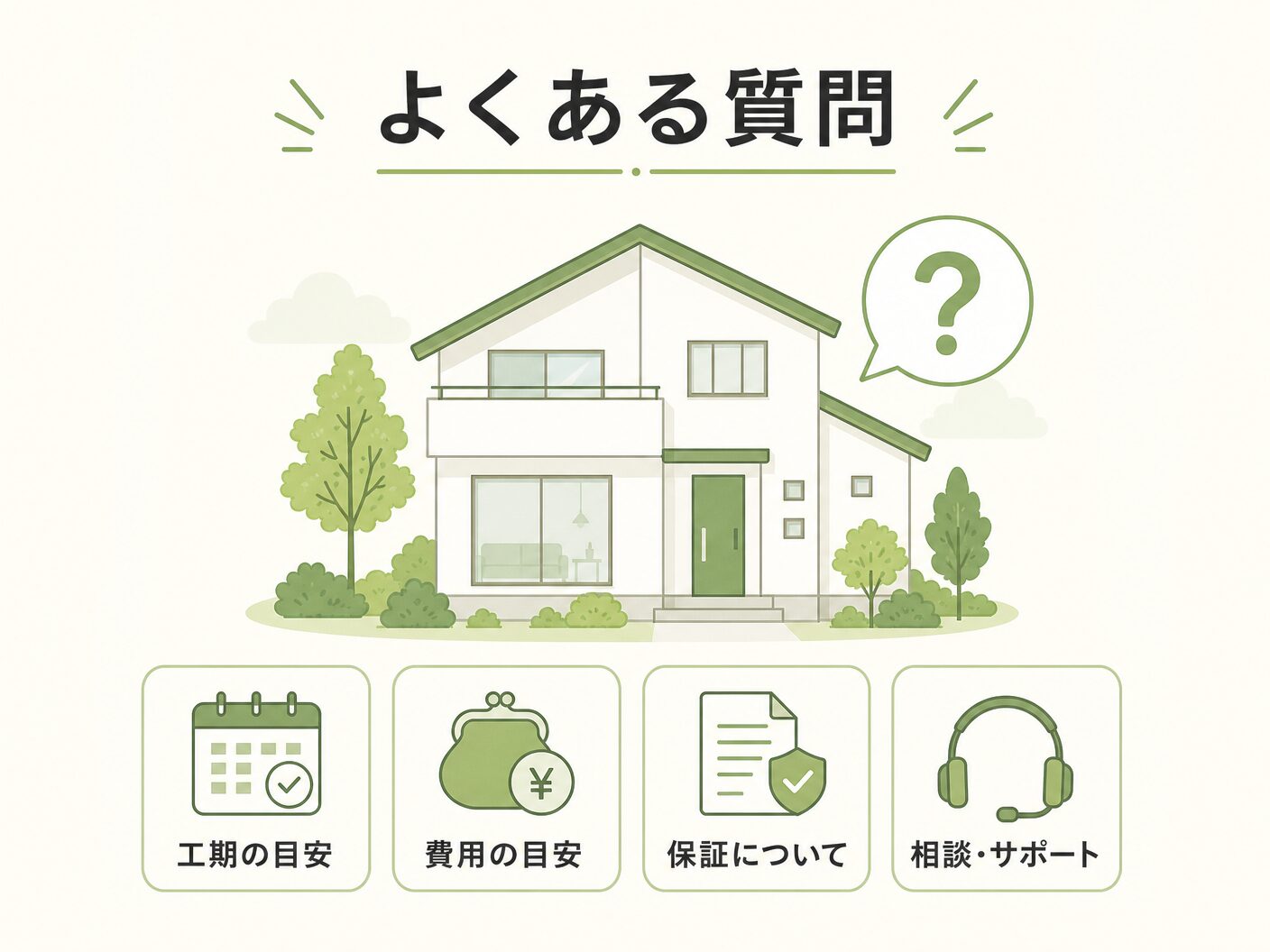 一種換気 三種換気のよくある質問を表す図解イラスト