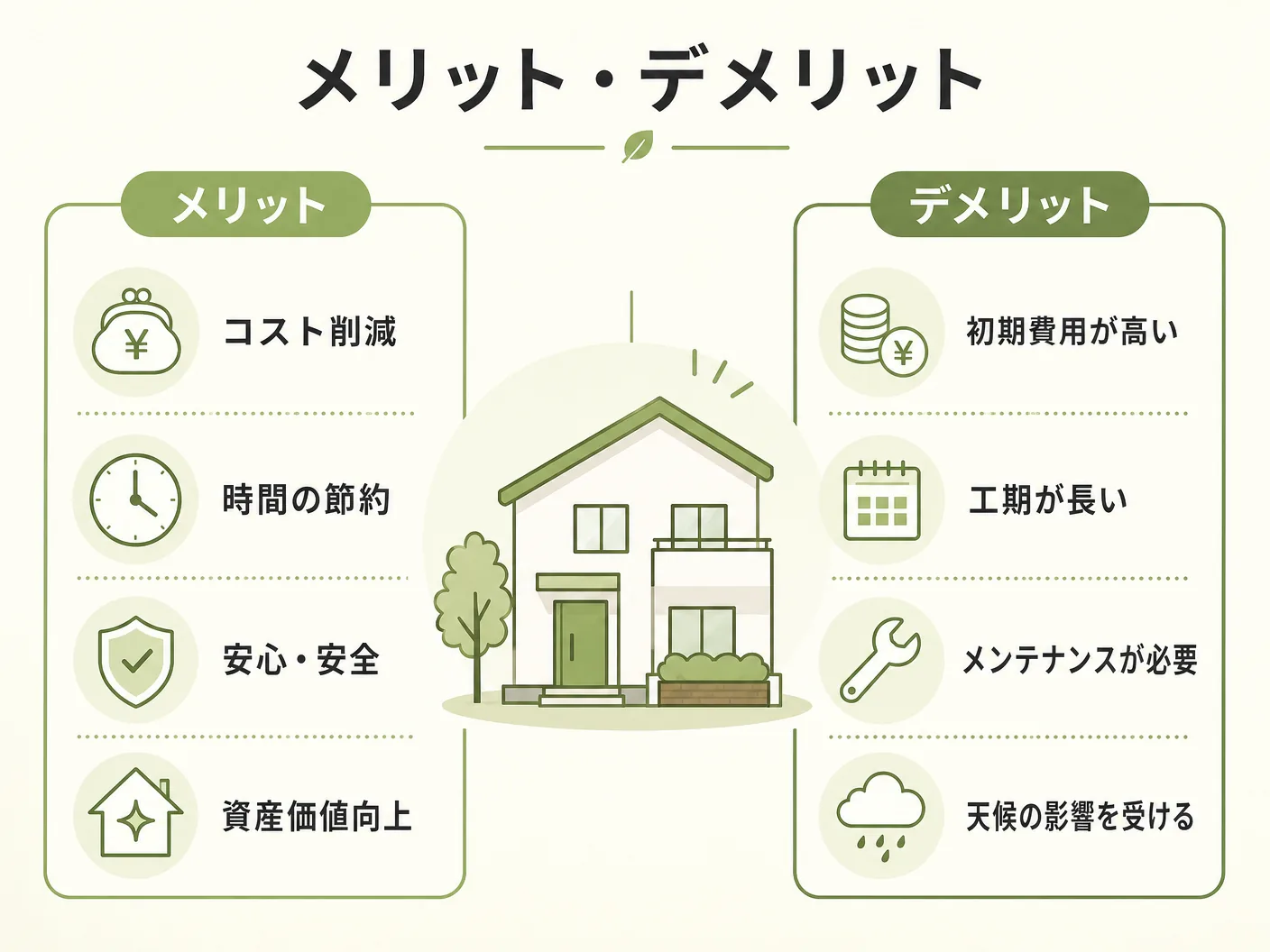 蜜蝋ワックスの作り方のメリット・デメリットを表す図解イラスト