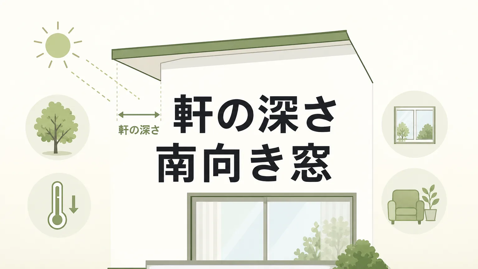 南向き窓の軒の深さは何㎜が理想？工務店4社が本音で語る設計の知恵【家百講座 戸建て編 #24】のアイキャッチ画像