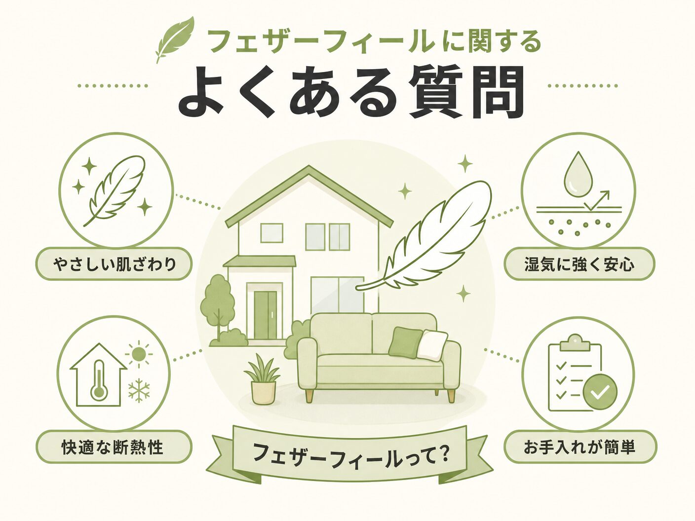 施工単価のフェザーフィールに関するよくある質問を表す図解イラスト