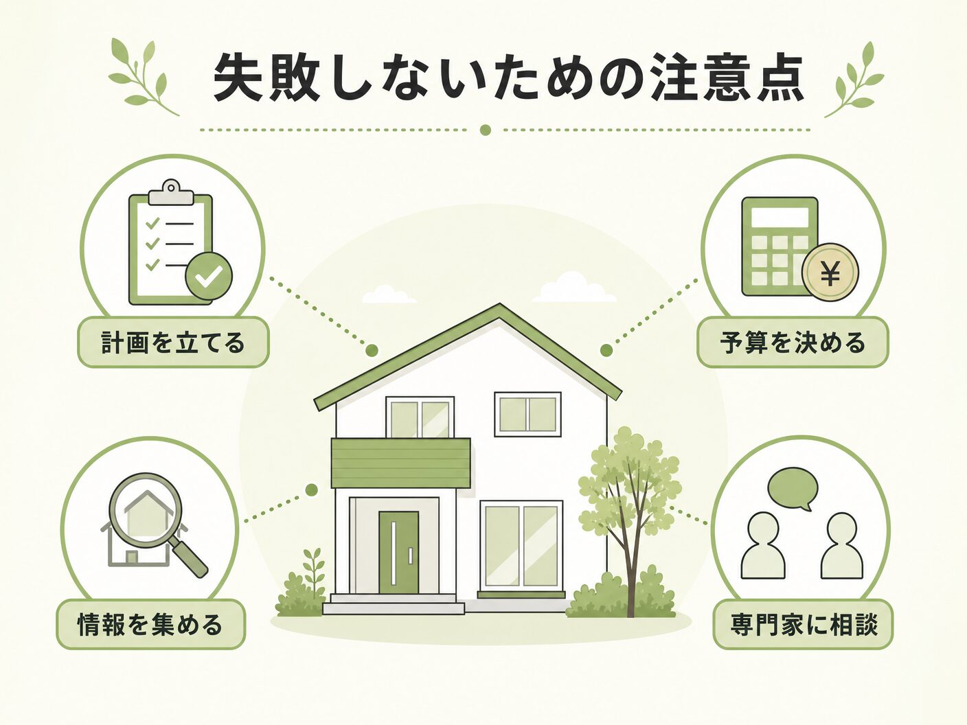 庭に使う雑石とはの失敗しないための注意点を表す図解イラスト