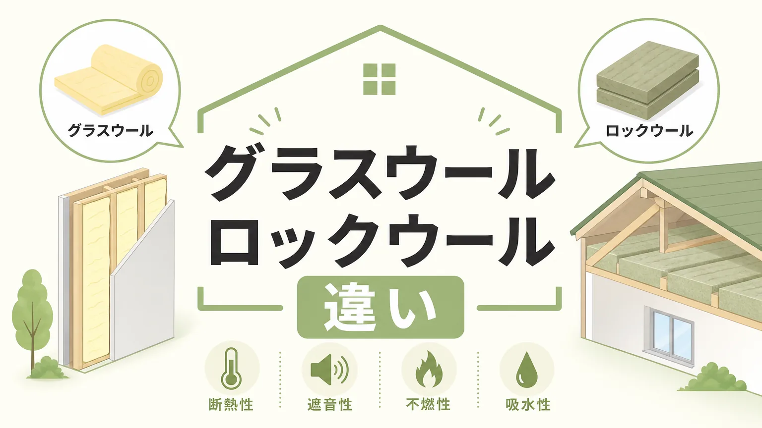 グラスウールとロックウールの違いを徹底比較！選び方のポイント7選のアイキャッチ画像