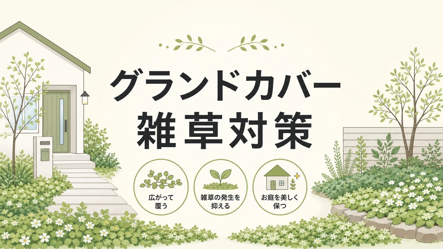 グランドカバーで雑草対策！おすすめ15選と失敗しない選び方のアイキャッチ画像