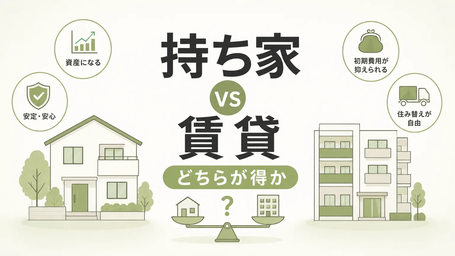 持ち家vs賃貸どちらが得か？2026年版・生涯コスト比較で判明した現実