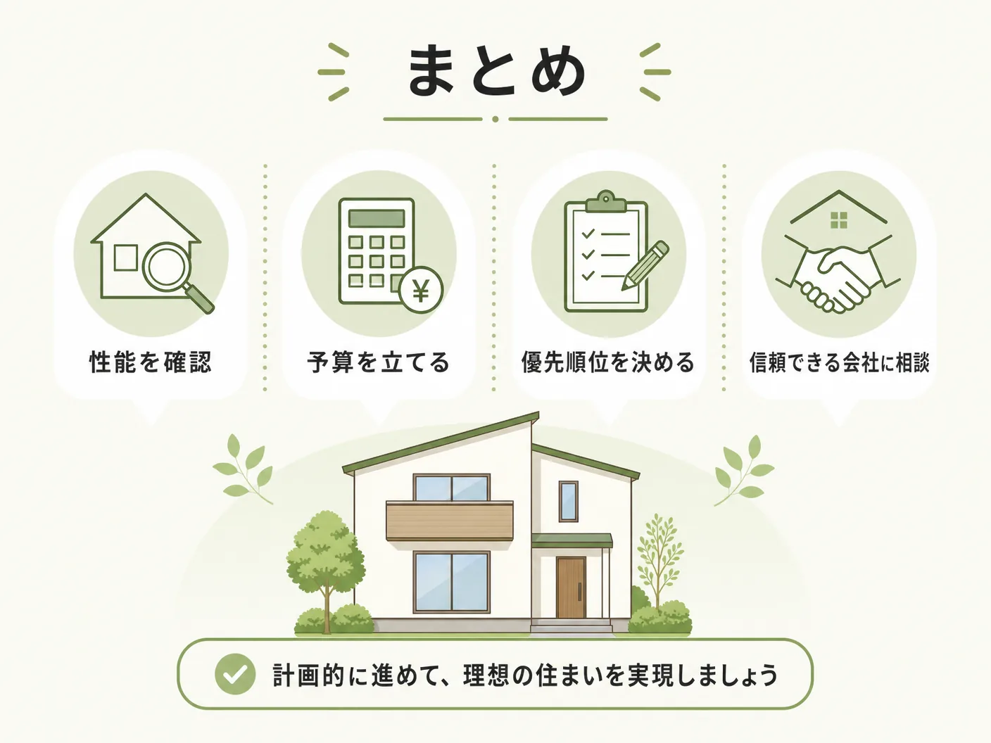 二階リビング メリット デメリットのまとめを表す図解イラスト