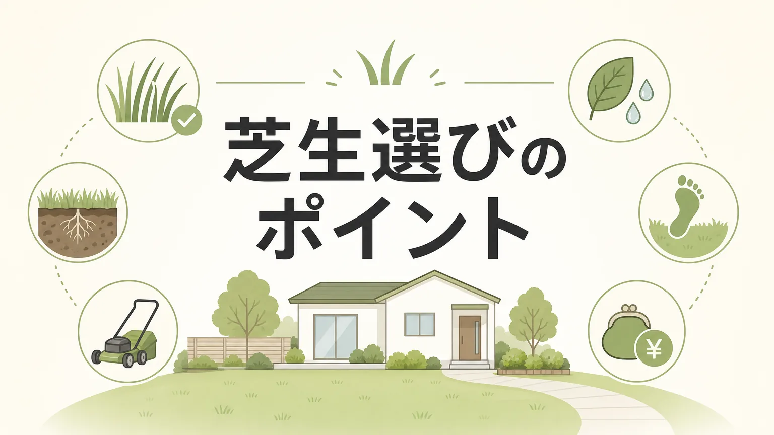 芝生選びのポイント完全ガイド｜失敗しない種類の選び方と費用目安のアイキャッチ画像