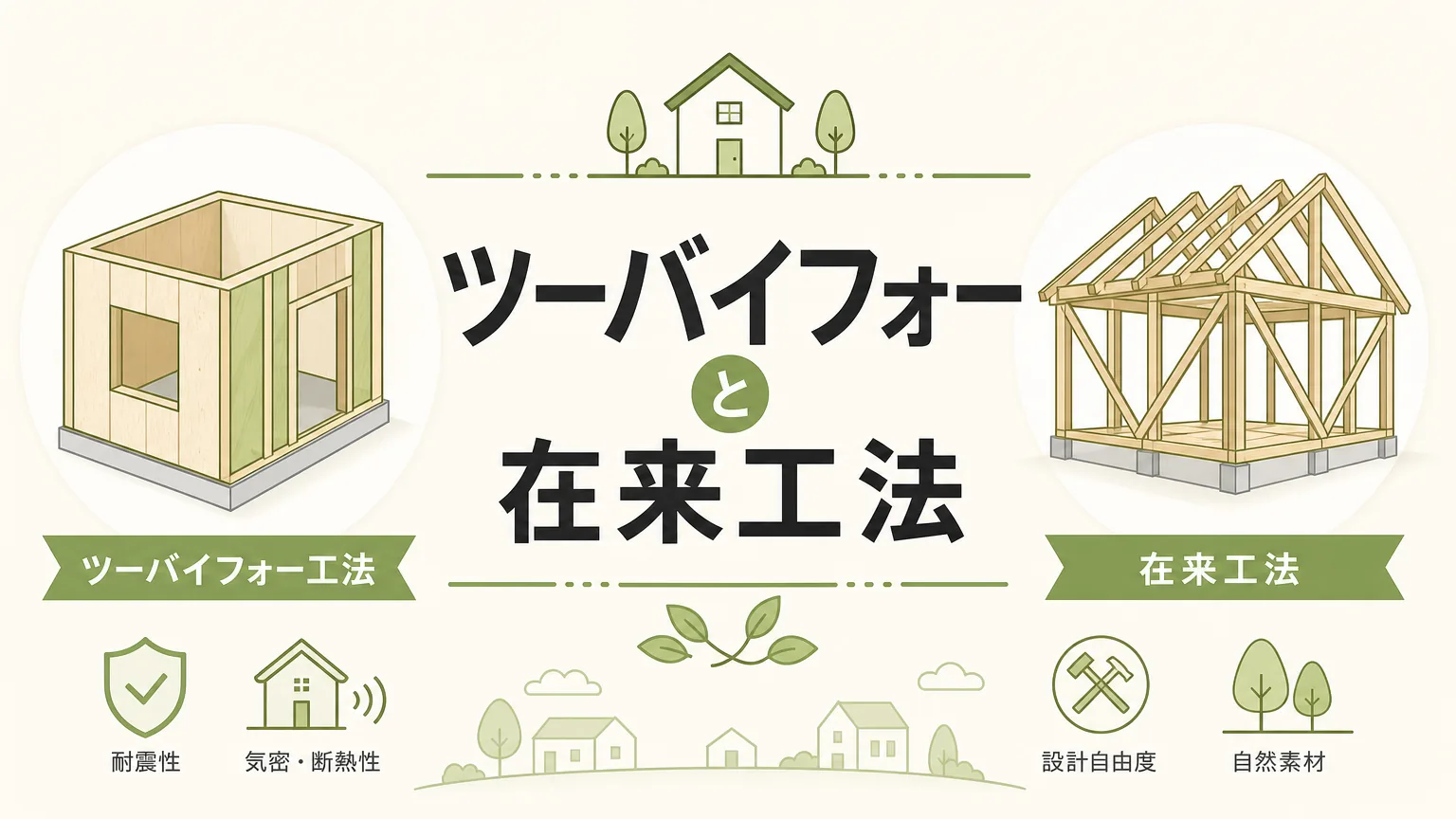 ツーバイフォー工法vs在来工法を徹底比較!後悔しない選び方