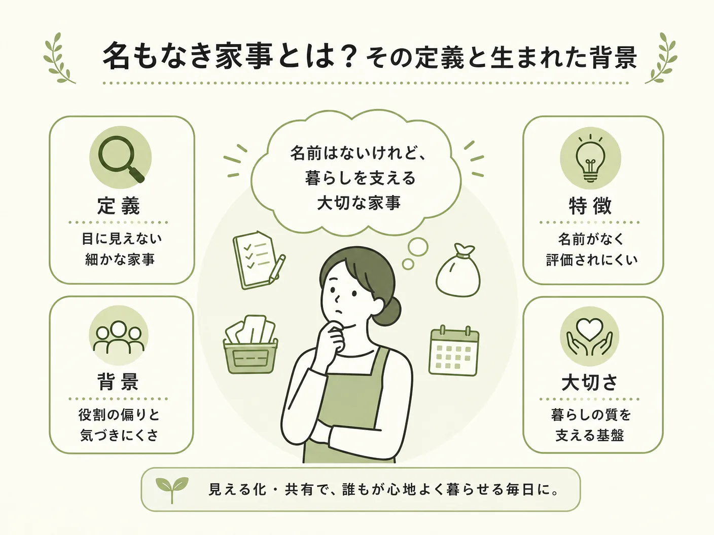 名もなき家事とは?その定義と生まれた背景を表す図解イラスト