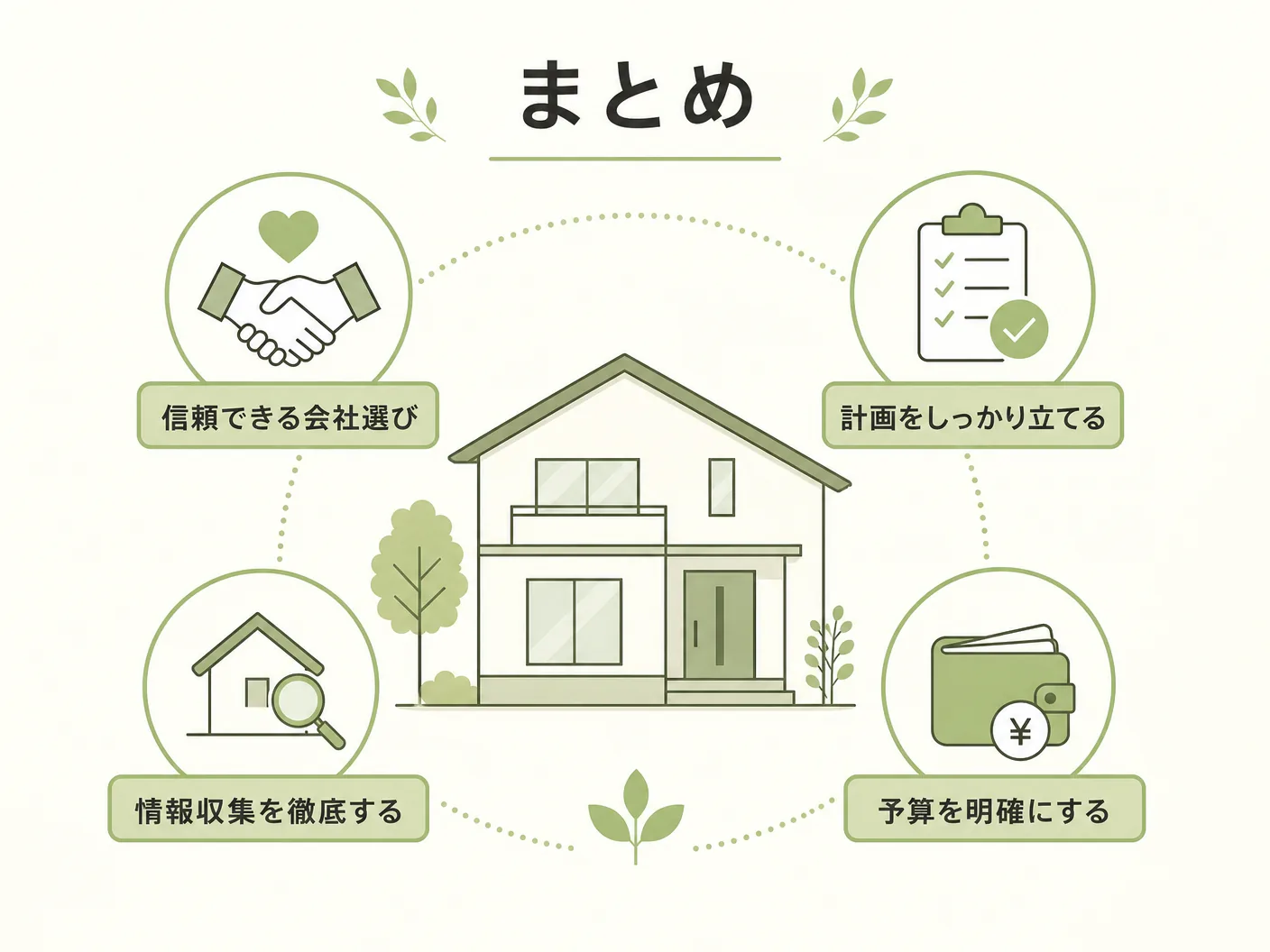 2階 寝室 暑い 対策のまとめを表す図解イラスト